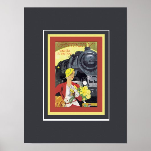 ドイツがあなたに会いたがっているヴィンテージ ポスター (正面)