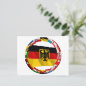 ドイツとそのカレンダーなびく国旗 ポストカード (スタンド正面)