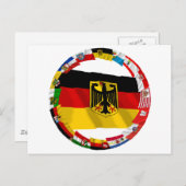 ドイツとそのカレンダーなびく国旗 ポストカード (正面/裏面)