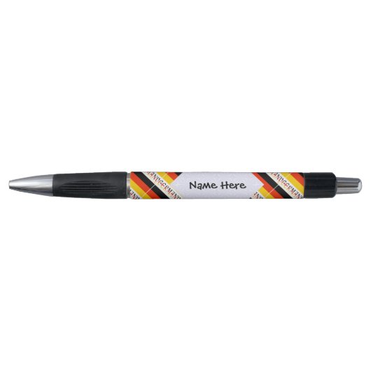 ドイツとドイツ国旗のタイル貼りパーソナライズされた ボールペン (正面)