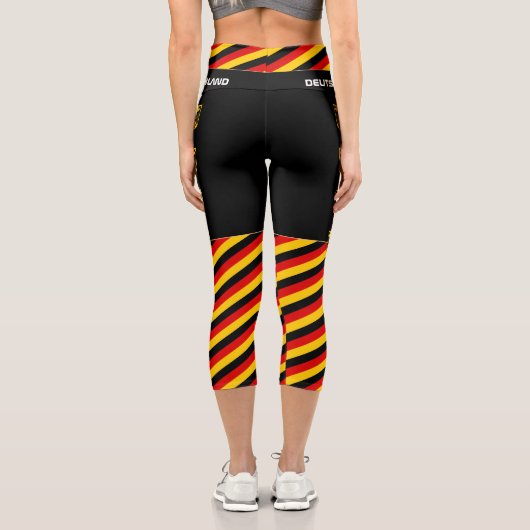 ドイツとドイツ国旗のファッション、フィットネス、スポーツ カプリレギンス (裏面)