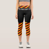 ドイツとドイツ国旗のファッション、フィットネス、スポーツ カプリレギンス (正面)