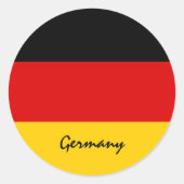 ドイツとドイツ国旗の愛国者，休日/スポーツ ラウンドシール (正面)