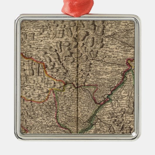 ドイツとフランスのライン川渓谷 メタルオーナメント (正面)