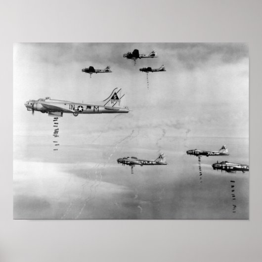 ドイツに爆弾を投下する飛行機- 1945年 ポスター (正面)