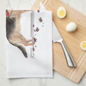 ドイツのおもしろい牧羊犬 キッチンタオル (四つ折り)
