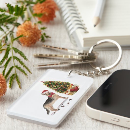 ドイツのおもしろい牧羊犬 キーホルダー (正面右)