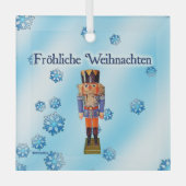 ドイツのくるみ割り人形 - Fröhliche Weihnachten ガラスオーナメント (正面)