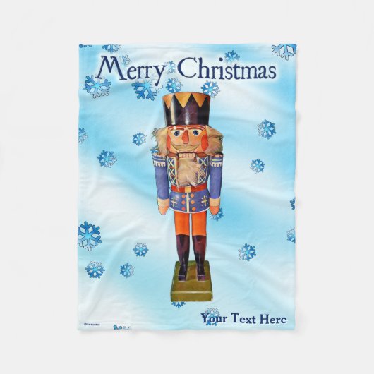 ドイツのくるみ割り – Merry Christmas フリースブランケット (正面)