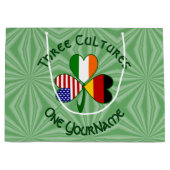 ドイツのアイリッシュアメリカンシャムロパーソナライズされたック ラージペーパーバッグ (正面)