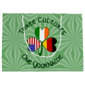 ドイツのアイリッシュアメリカンシャムロパーソナライズされたック ラージペーパーバッグ (裏面)