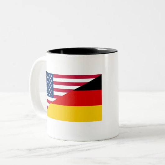 ドイツのアメリカのプライド米国ドイツの旗 ツートーンマグカップ (正面左)