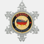 ドイツのアメリカ国旗のクリスマスツリー装飾 スノーフレークピューターオーナメント (正面)