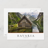 ドイツのアルプスにあるオバーゼー湖のボートハウス ポストカード (正面/裏面)