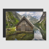 ドイツのアルプスのオブエルシー湖のボートハウス マグネット招待状 (正面/裏面)