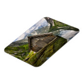 ドイツのアルプスのオブエルシー湖のボートハウス マグネット (左側)