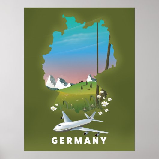 ドイツのイラスト旅行ポスター ポスター (正面)