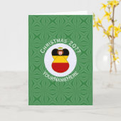 ドイツのエンジェルクリスマスパーソナライズされた国旗 カード (黄色い花)