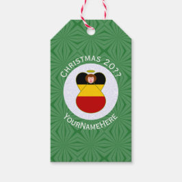 ドイツのエンジェルクリスマスパーソナライズされた国旗 ギフトタグ