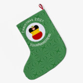 ドイツのエンジェルクリスマスパーソナライズされた国旗 ラージクリスマスストッキング (裏面 (吊り時))