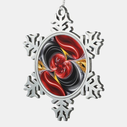 ドイツのカラーを使用したピュータースノーフレークオーナメント スノーフレークピューターオーナメント (右)