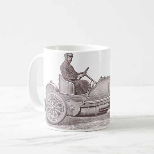 ドイツのクラシックな車メルセデスカミーユJenatzy コーヒーマグカップ (正面左)