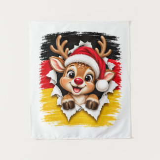 ドイツのクリスマスのトナカイ タペストリー