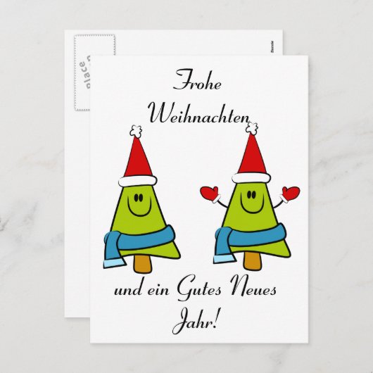ドイツのクリスマスの挨拶 シーズンポストカード (正面/裏面)