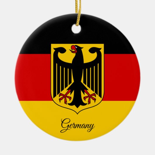 ドイツのクリスマスオーナメント,ドイツ国旗 セラミックオーナメント (正面)