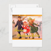 ドイツのクリスマスカードFrohe Weihnachten シーズンポストカード (正面/裏面)