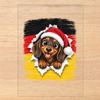 ドイツのクリスマスダックスフント アクリル招待状
