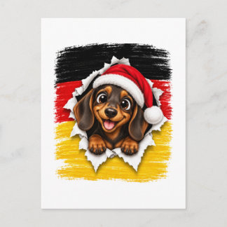 ドイツのクリスマスダックスフント インビテーションポストカード