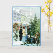 ドイツのクリスマスビクトリアン市場ホリデーカード カード (黄色い花)