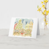 ドイツのクリスマスマーケット水の色の旅行ホリデー カード (黄色い花)