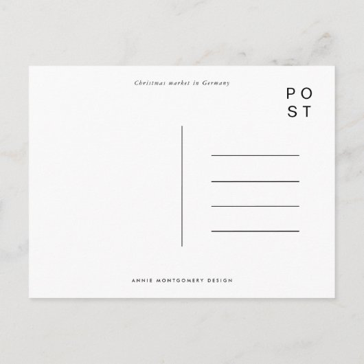 ドイツのクリスマスマーケット水彩旅行 インビテーションポストカード (裏面)