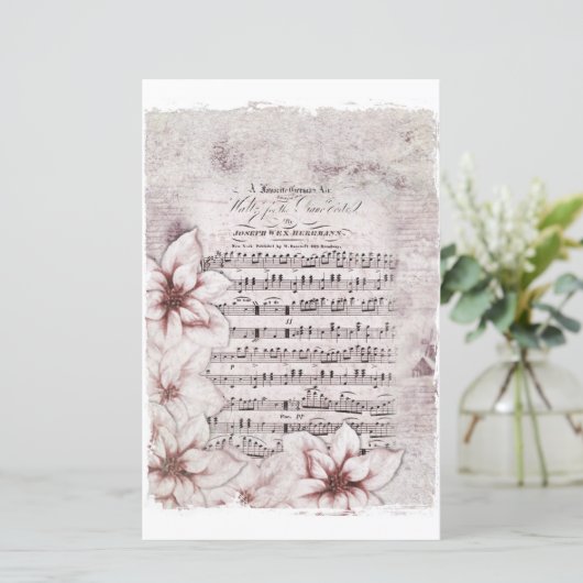 ドイツのクリスマスミュージックポインセチアヴィンテージ (スタンド正面)