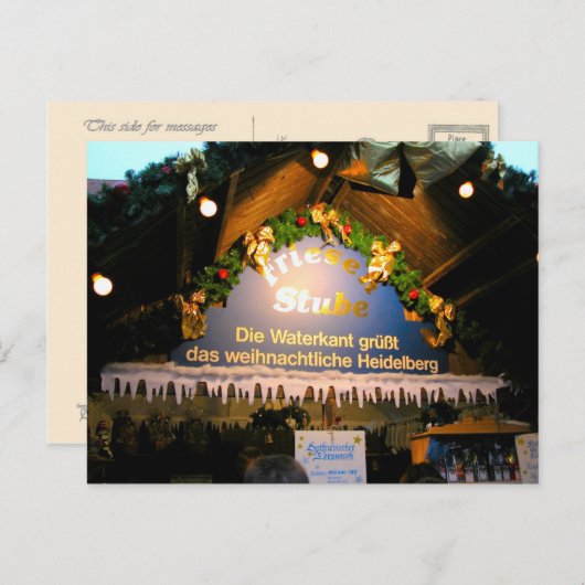 ドイツのクリスマス、お祝いのクリスマスの市場のstube シーズンポストカード (正面/裏面)