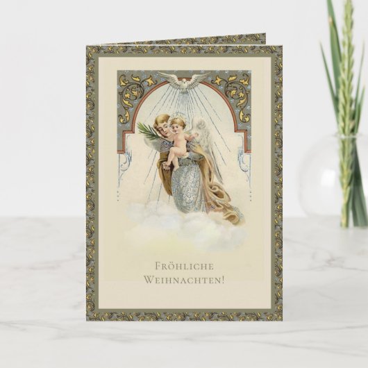 ドイツのクリスマス・エンジェル静か・イエズナイト シーズンカード (正面)