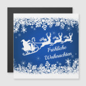 ドイツのクリスマス、サンタ、トナカイ磁気カード (正面/裏面)