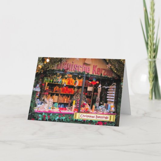 ドイツのクリスマス、ロウソクがクリスマスを照らす シーズンカード (正面)
