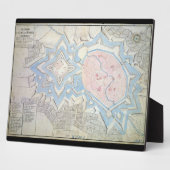 ドイツのケルスフェルド・ルジュルスブルクの17世紀の地図 フォトプラーク (側面)