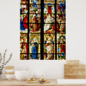 ドイツのケルン大聖堂のステンドグラス窓 ポスター (キッチン)