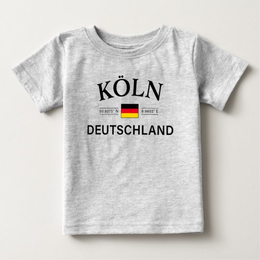 ドイツのコーディネートKoln (ケルン) ベビーTシャツ (正面)