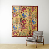 ドイツのコートカードのフラグ/Dogs, Deers,《鳥》ハヤブサ，ダック タペストリー (インサイチュ)