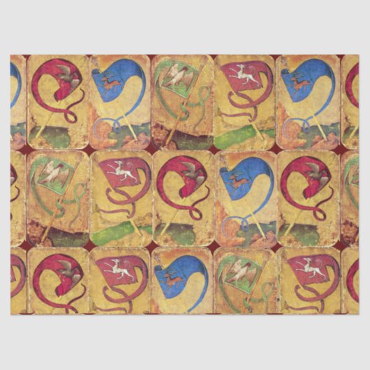 ドイツのコートカードのフラグ/Dogs, Deers,《鳥》ハヤブサ,ダック 薄葉紙 (正面)