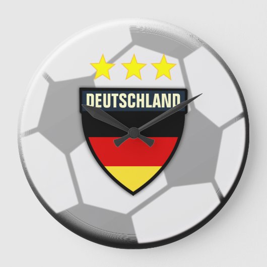 ドイツのサッカーボール時計 ラージ壁時計 (正面)