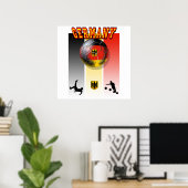 ドイツのサッカーボール自転車キック国旗 ポスター (ホームオフィス)