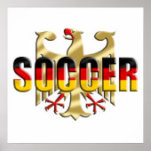 ドイツのサッカー国旗のサッカーファンの贈り物 ポスター (正面)