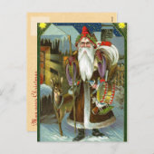 ドイツのサンタクリスマスはがき シーズンポストカード (正面/裏面)