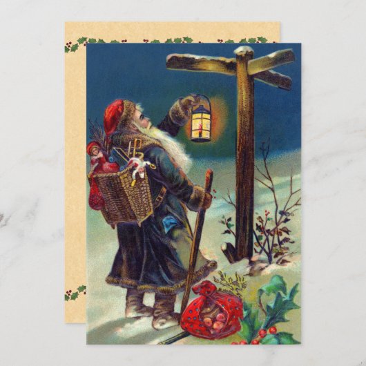 ドイツのサンタクリスマスカード シーズンカード (正面/裏面)